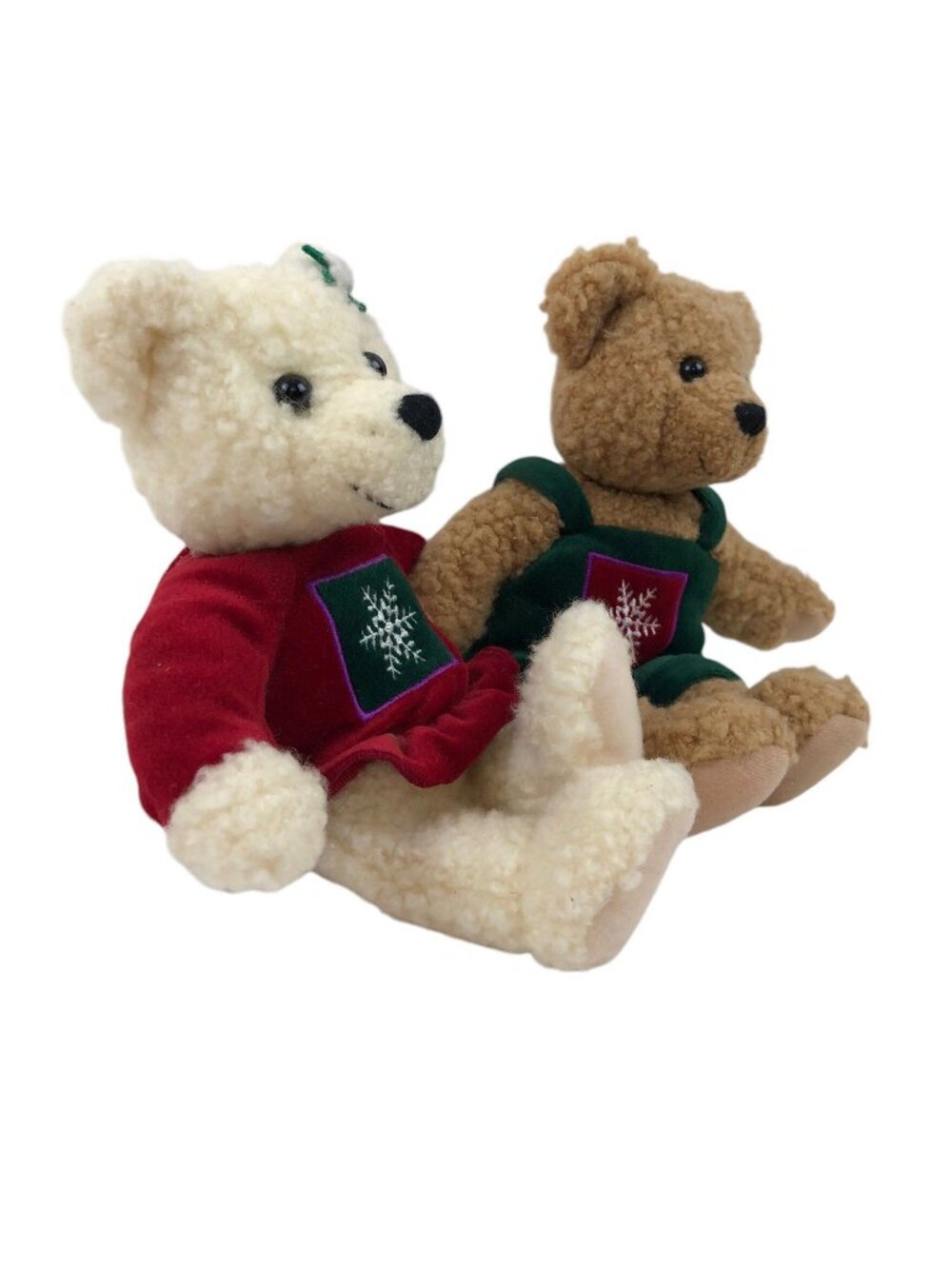 Hallmark Kiss Kiss Mistletoe Teddy Bear Couple Stuffed Animal Plush Christmas